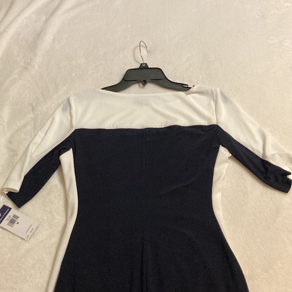 Chaps color block dress, lined, medium, white and black, NWT - Picture 4 of 11